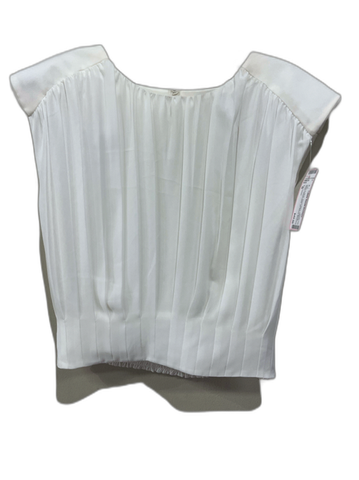 Elie Tahari Size M Black & White Rayon Blend Diagonal Stripe Round Neck Top Black & White / M