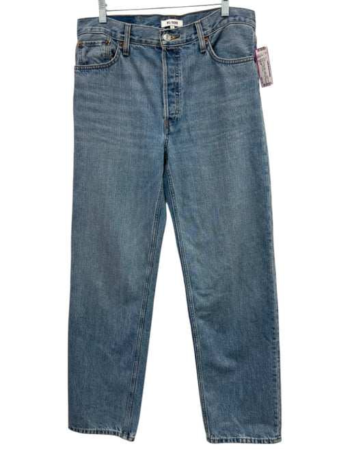 RE/DONE Size 27 Medium Wash Cotton Denim Button Fly High Rise Wide Leg Jeans Medium Wash / 27