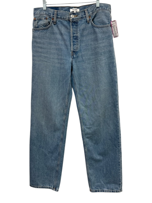 RE/DONE Size 27 Medium Wash Cotton Denim Button Fly High Rise Wide Leg Jeans Medium Wash / 27