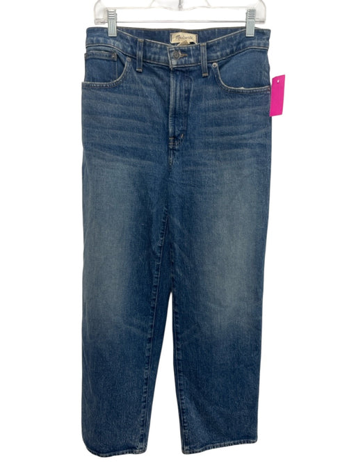 Madewell Size 28 Medium Wash Cotton Denim Zip Fly Wide Leg High Rise Jeans Medium Wash / 28