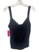 Valentino Size XL Navy Blue Wool & Silk Sleeveless Textured Dots Lace Detail Top Navy Blue / XL