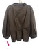 Banana Republic Size L Brown Cotton Long puff sleeve Buttons No Collar Top Brown / L