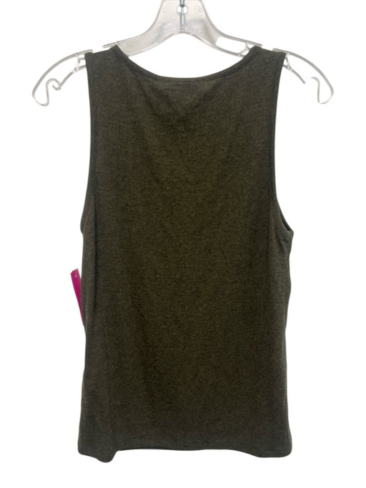 Frame Size L Green Modal & Elastane Sleeveless 1/4 Button Scoop Neck Top Green / L