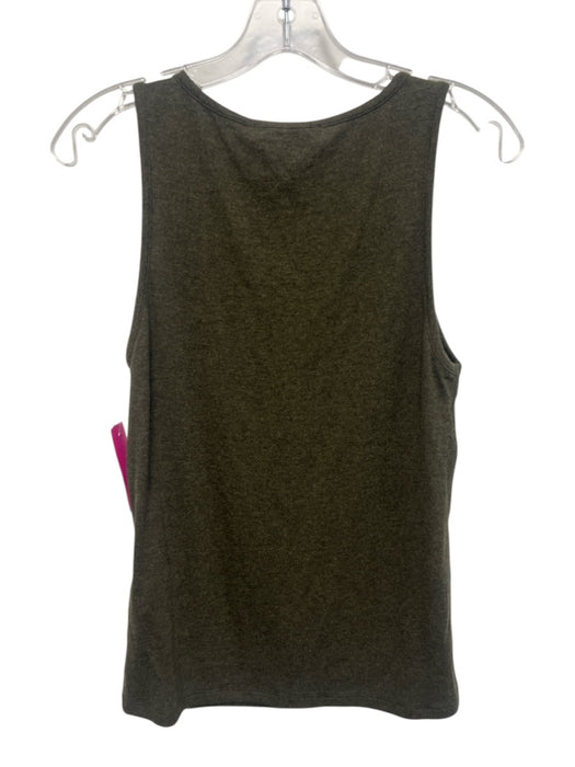 Frame Size L Green Modal & Elastane Sleeveless 1/4 Button Scoop Neck Top Green / L