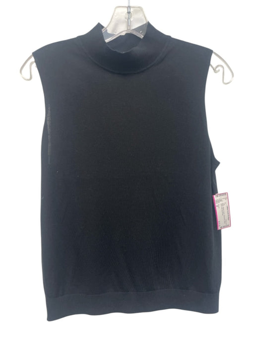Theory Size M Black Wool & Nylon Sleeveless Mock Neck Knit Top Black / M