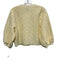Maje Size 3/L Butter Yellow Polyester Puff 1/2 Sleeve Loose Knit Cardigan Butter Yellow / 3/L