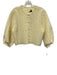 Maje Size 3/L Butter Yellow Polyester Puff 1/2 Sleeve Loose Knit Cardigan Butter Yellow / 3/L