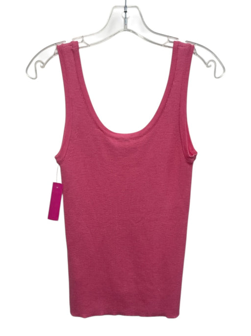 Elie Tahari Size M Pink Merino Wool Sleeveless Tank Scoop Neck Rib Knit Top Pink / M
