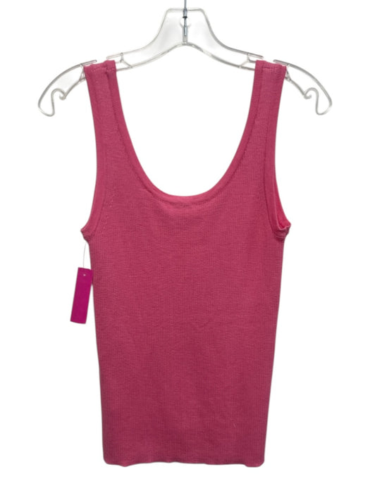 Elie Tahari Size M Pink Merino Wool Sleeveless Tank Scoop Neck Rib Knit Top Pink / M