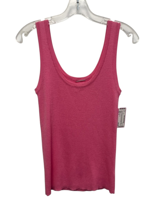 Elie Tahari Size M Pink Merino Wool Sleeveless Tank Scoop Neck Rib Knit Top Pink / M