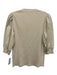 Veronica Beard Size L Cream Beige Pima Cotton Puff 1/2 Sleeve Rib Knit Top Cream Beige / L
