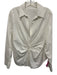 Elie Tahari Size L White Cotton Long Sleeve Pleated Front Buttons Blouse Top White / L