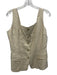 Elie Tahari Size M Cream Beige Viscose & Linen Gold Buttons Flap Pocket Vest Top Cream Beige / M