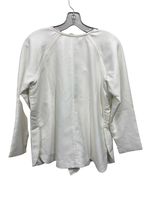 Gretchen Scott Size XS Off White Polyester Wrap Button Neck Long Sleeve Jacket Off White / XS