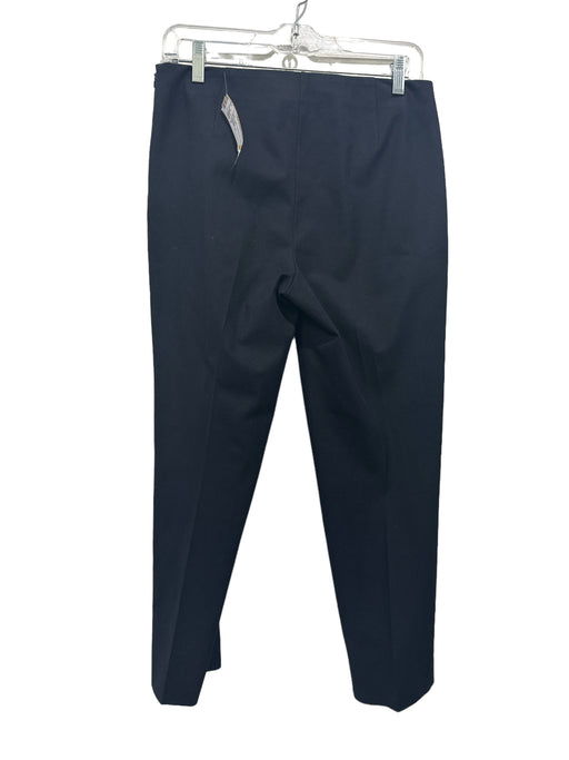 Lafayette 148 Size 4 Black Cotton Tapered Side Zip Trouser Pants Black / 4