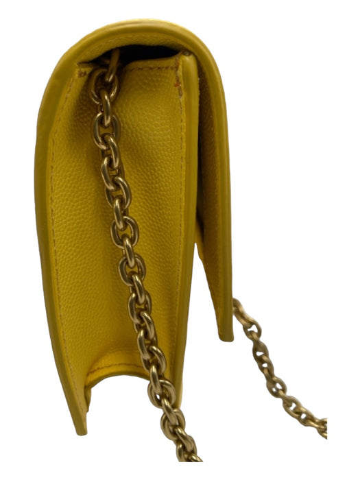 J Crew Yellow Leather Flap Crossbody Chain Magnetic Close Bag Yellow / S