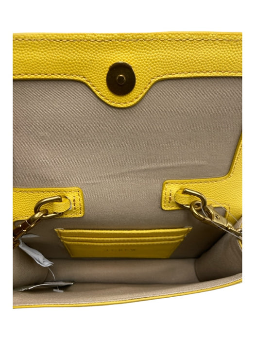 J Crew Yellow Leather Flap Crossbody Chain Magnetic Close Bag Yellow / S