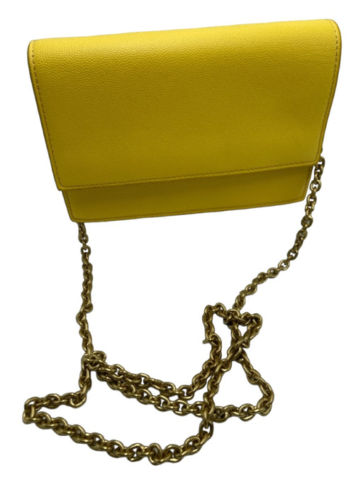 J Crew Yellow Leather Flap Crossbody Chain Magnetic Close Bag Yellow / S