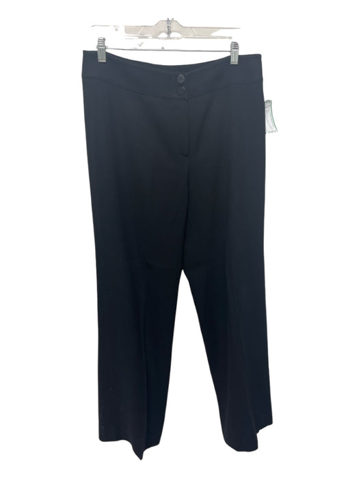 Armani Collezioni Size 8 Black Mid Rise Straight Leg Button & Zip Trouser Pants Black / 8