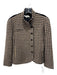 Valentino Size 10 Black & Tan Wool Blend Velour Houndstooth Collar Jacket Black & Tan / 10