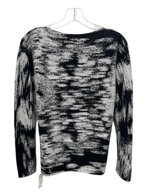 Lafayette 148 Size XS Black & Gray cashmere silk blend Metallic Thread Sweater Black & Gray / XS