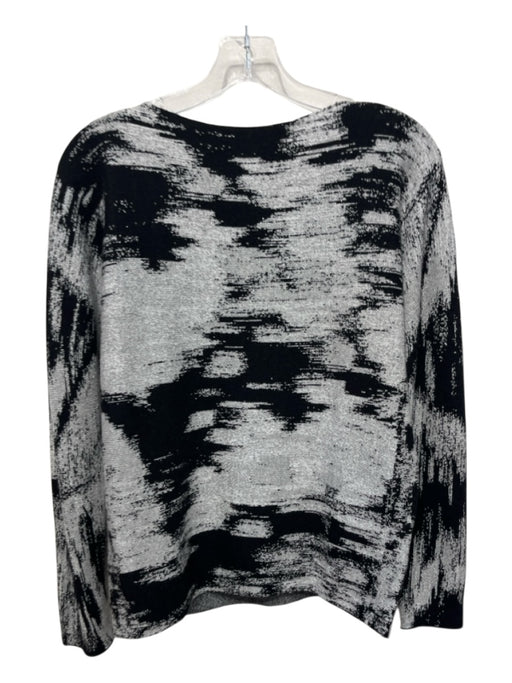 Lafayette 148 Size XS Black & Gray cashmere silk blend Metallic Thread Sweater Black & Gray / XS