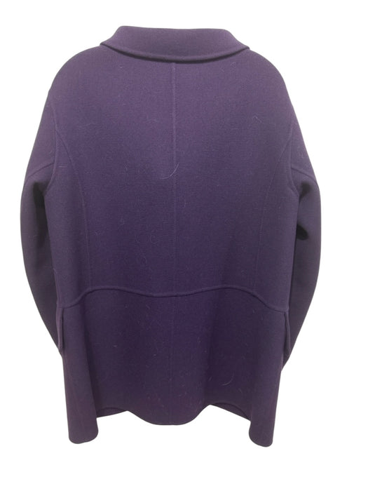 Marc Jacobs Size 8 Eggplant Purple Wool Blend Collar Snaps Flap Pockets Coat Eggplant Purple / 8