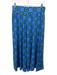 De Loreta Size M Blue, Black & Green Modal & Cotton Elastic Waistband Midi Skirt Blue, Black & Green / M