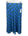 De Loreta Size M Blue, Black & Green Modal & Cotton Elastic Waistband Midi Skirt Blue, Black & Green / M