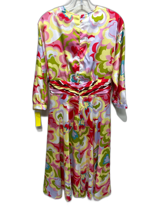 Rickie Freeman for Teri Jon Size 6 Red, Green, Blue Polyester Long Sleeve Dress Red, Green, Blue / 6