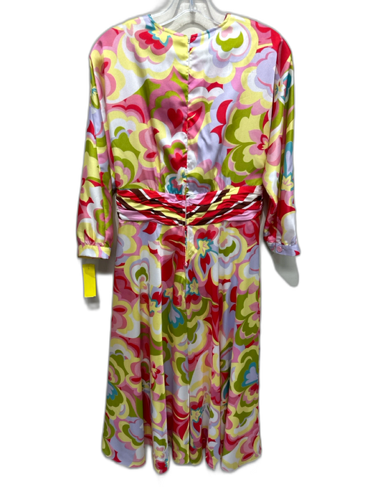 Rickie Freeman for Teri Jon Size 6 Red, Green, Blue Polyester Long Sleeve Dress Red, Green, Blue / 6