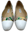 Jimmy Choo Shoe Size 39 White, Yellow, Green Print Leather Toe cap Flats White, Yellow, Green Print / 39