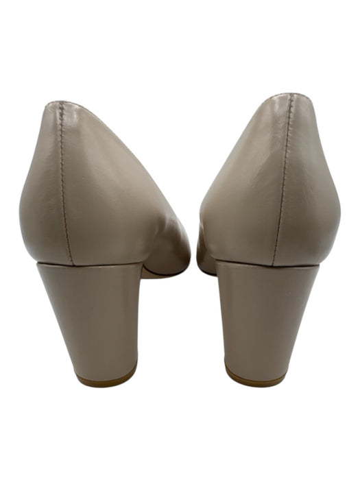 Stuart Weitzman Shoe Size 9B Beige Leather Upper Block Heel Pumps Beige / 9B