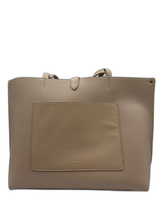 Rebecca Minkoff Beige Pebble Leather Top Handles Magnetic Close Tote Bag Beige / M/L