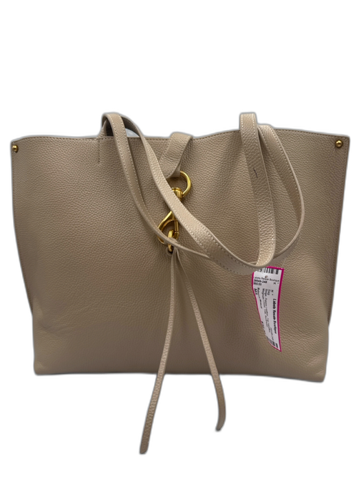 Rebecca Minkoff Beige Pebble Leather Top Handles Magnetic Close Tote Bag Beige / M/L