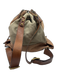 Kooba Gray & Brown Canvas & Leather Backpack Drawstring Closure Bag Gray & Brown / M