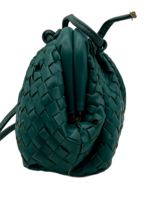 No Brand Green Leather Weave Crossbody Strap Bag Green / S