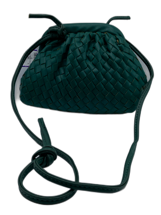 No Brand Green Leather Weave Crossbody Strap Bag Green / S