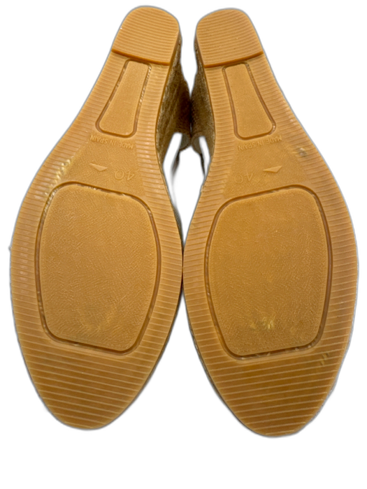 Viscata Shoe Size 40 Gray & Beige Canvas Espadrille Ankle Strap Woven Sandals Gray & Beige / 40