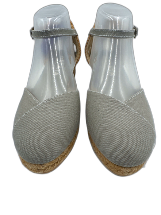 Viscata Shoe Size 40 Gray & Beige Canvas Espadrille Ankle Strap Woven Sandals Gray & Beige / 40