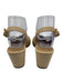 Vaneli Shoe Size 9 Beige & Black Woven Grosgrain Toe Cap Slingback Buckle Pumps Beige & Black / 9