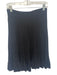 Theory Size M Black Synthetic Knit Elastic Waist Pleated Knee Length Skirt Black / M