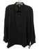 Eileen Fisher Size Small Black Cotton Long Sleeve Gauze Button Front Collar Top Black / Small