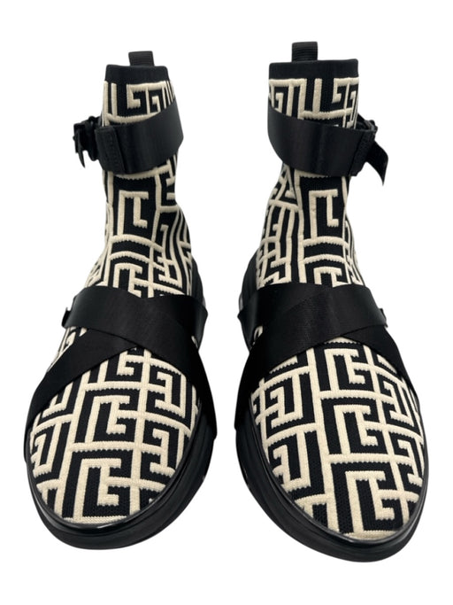 Balmain Shoe Size 10 Black & White Synthetic High Thigh Men's Shoes Black & White / 10