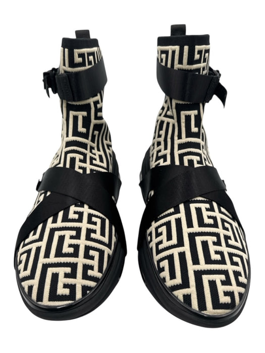Balmain Shoe Size 10 Black & White Synthetic High Thigh Men's Shoes Black & White / 10