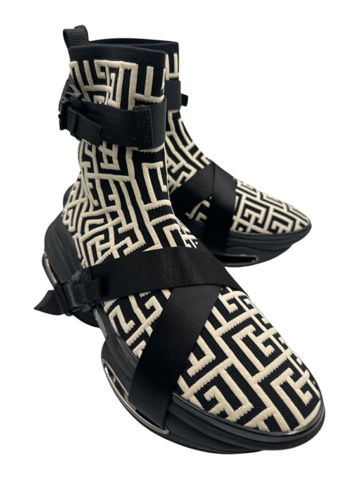 Balmain Shoe Size 10 Black & White Synthetic High Thigh Men's Shoes Black & White / 10