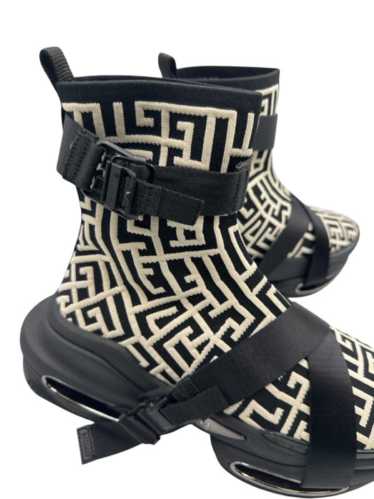 Balmain Shoe Size 10 Black & White Synthetic High Thigh Men's Shoes Black & White / 10