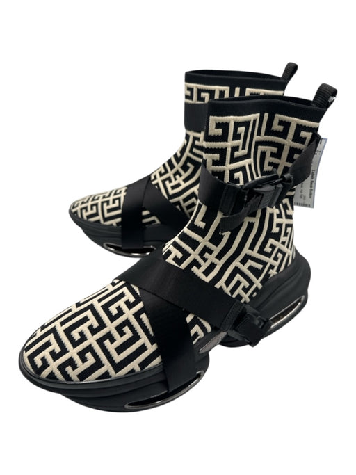 Balmain Shoe Size 10 Black & White Synthetic High Thigh Men's Shoes Black & White / 10
