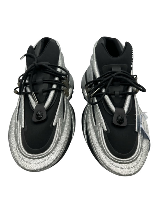 Balmain Shoe Size 10 Black & Silver Synthetic Men's Shoes Black & Silver / 10