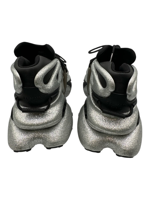 Balmain Shoe Size 10 Black & Silver Synthetic Men's Shoes Black & Silver / 10